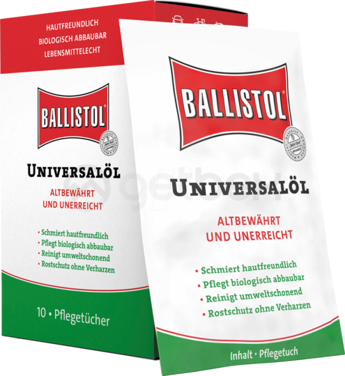 Ginklų priežiūra | Ballistol Universal aliejus, servetėlės (10vnt.) 21950