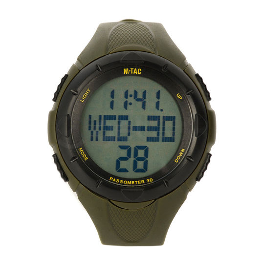 Laikrodžiai | Taktinis laikrodis M-Tac su žingsniamačiu, žalias