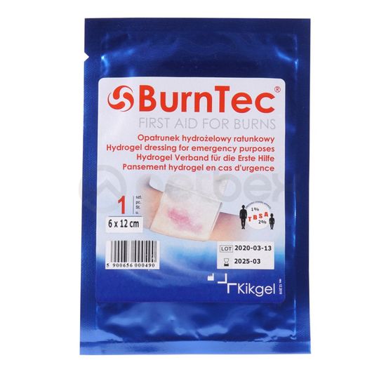 Vaistinėlės ir šildukai | Hidrogelinis tvarstis nuo nudegimų BurnTec 5x5